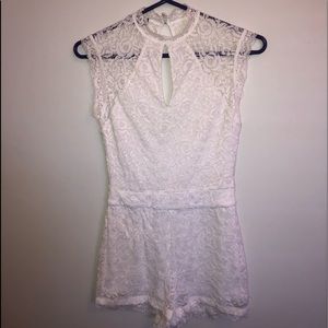 BEBE white lace romper